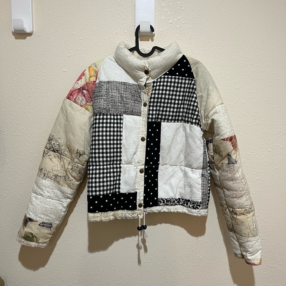 Aaron Asunsolo Patchwork Quilted Puffer Coat Jack… - image 1